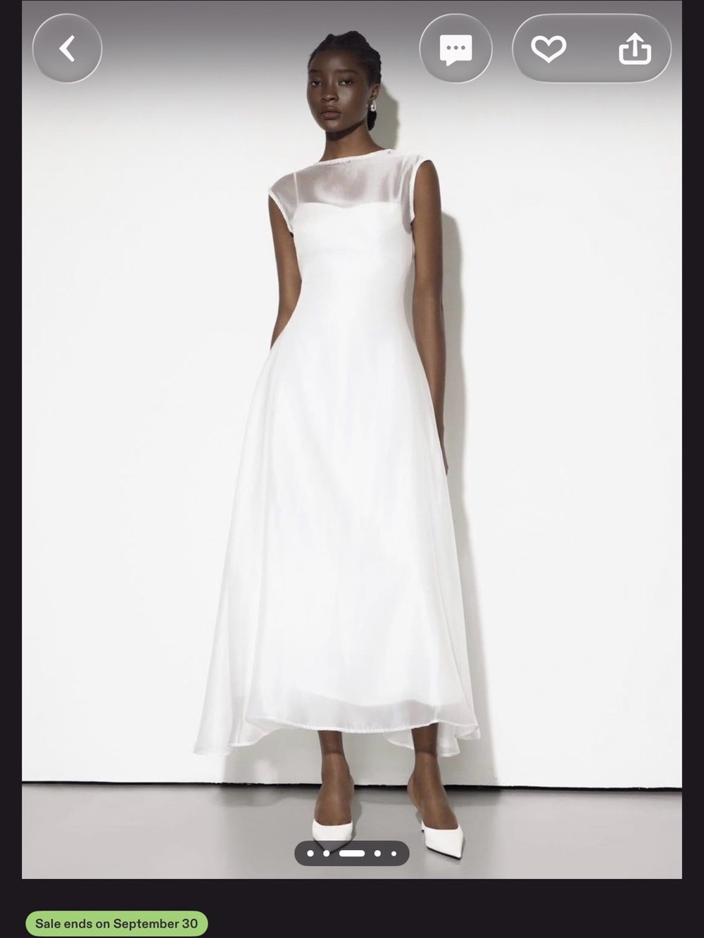 Brand New White Satin Gown with Organza Overlay XL